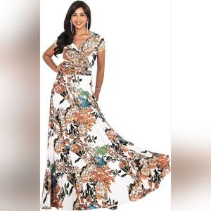 Koh Koh Dress Womens 2x Multicolor Maxi Dress Modest NWT